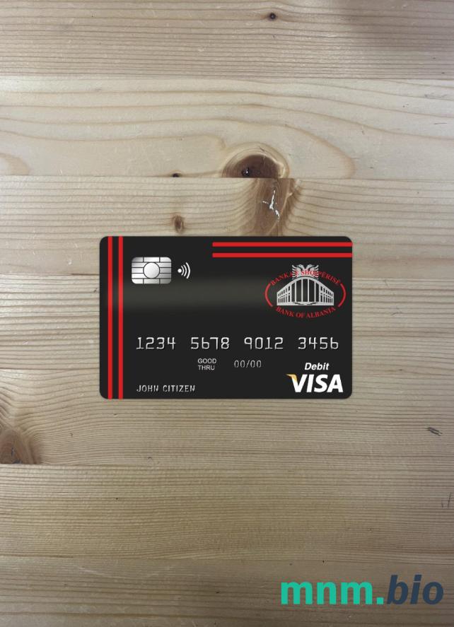 Albania bank of Albania bank wygląd zdjęcia karty wizowej skan PSD + zdjęcie